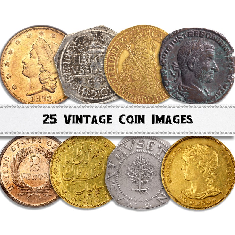 Vintage Coin Images / Pirate coins / Old Coins / Commercial Use / image 1