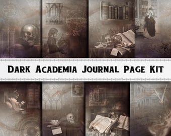 Dark Academia Junk Journal Pages / Digital Download Printable Kit / Victorian Gothic / Scrapbook Ephemera