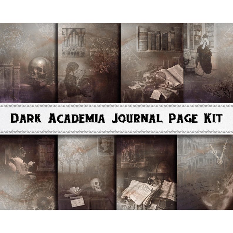 Dark Academia Junk Journal Pages / Digital Download Printable Kit ...