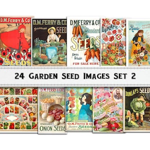 Garden Seed Catalog Images Set 2 / Digital Download / Commercial Use / Seed Packet Clipart