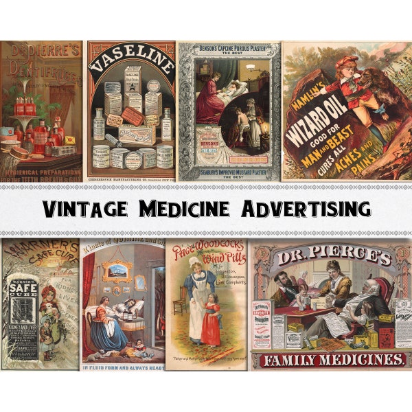 Vintage Medicine Advertising Images / Digital Download / Commercial Use / Vintage Medical / Clipart