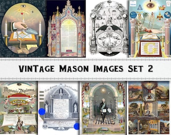 Masonic Symbol Images Set 2 / Digital Download / Commercial Use / Freemason Clipart Printable