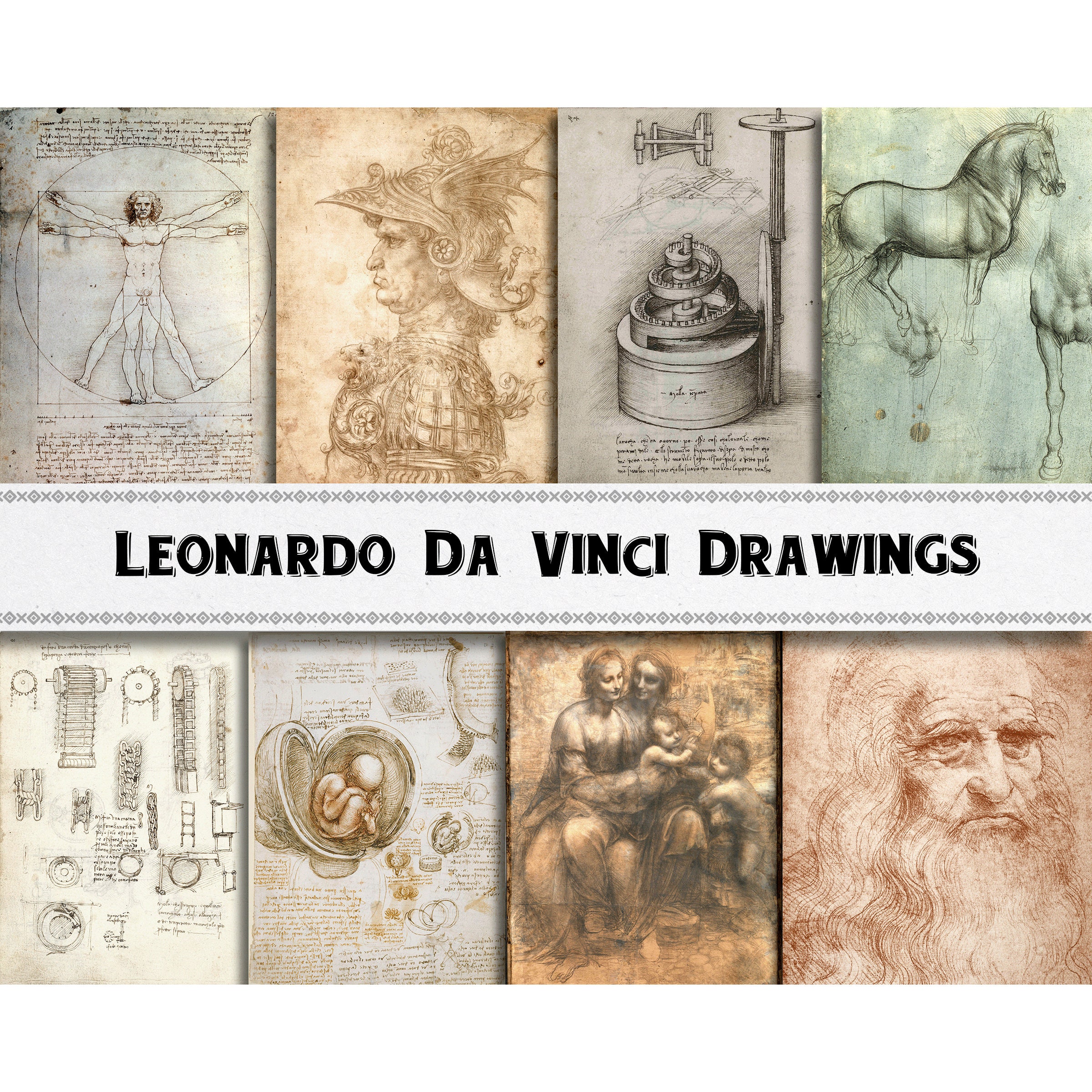 KUSTOM ART Wandposter – Leonardo Da Vinci ‚Vitruvianischer Mann‘, 40x30 Cm, Kunstdruck