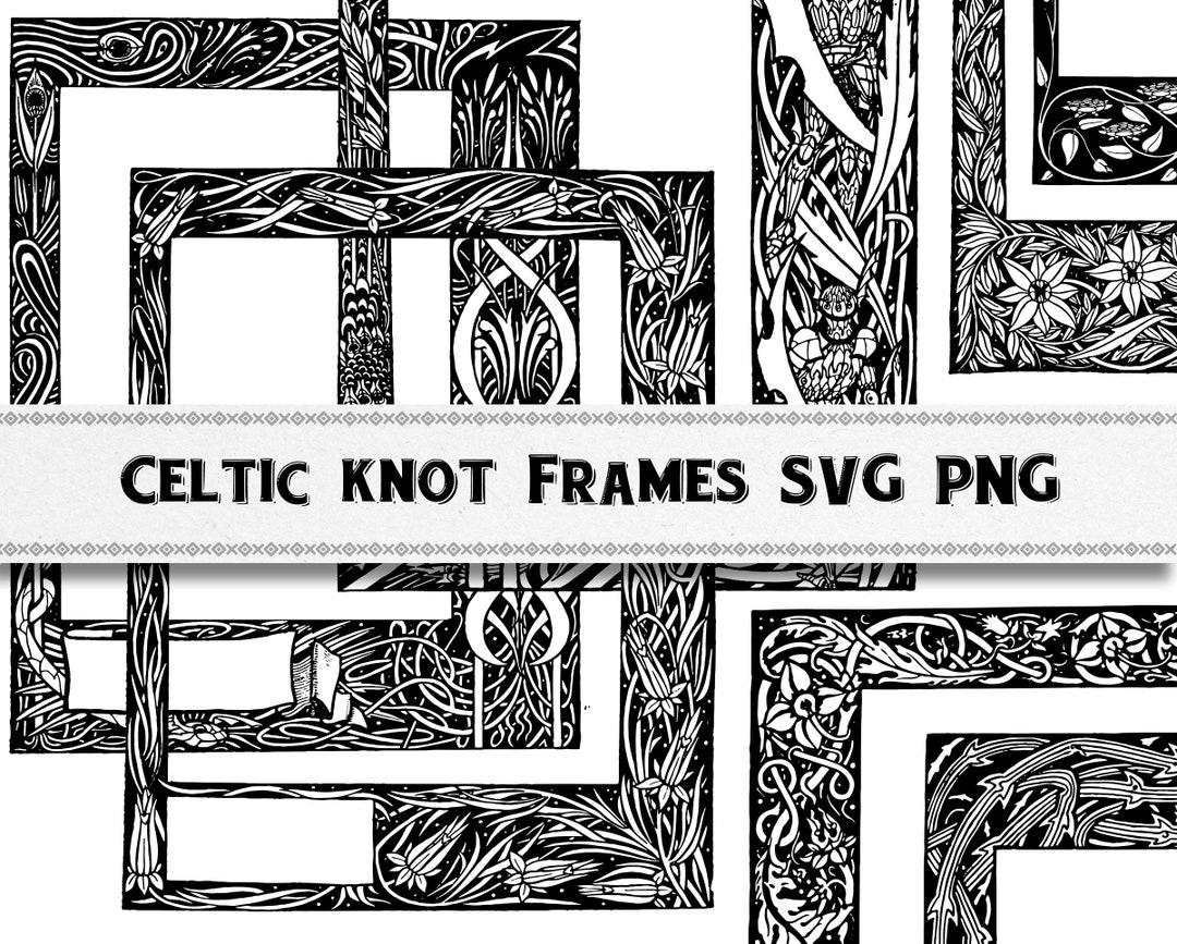 Celtic Knot Frame Border Illustrations Set 1 / Medieval Border Etsy
