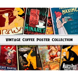 Vintage Kaffee Werbeplakate / Viktorianische Ephemera / Kommerzielle Nutzung / Digitaler Download