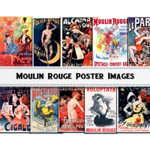 Vintage Moulin Rouge - Französische Gentlemen's Club Poster / viktorianische Ephemera / kommerzielle Nutzung / Digitaler Download