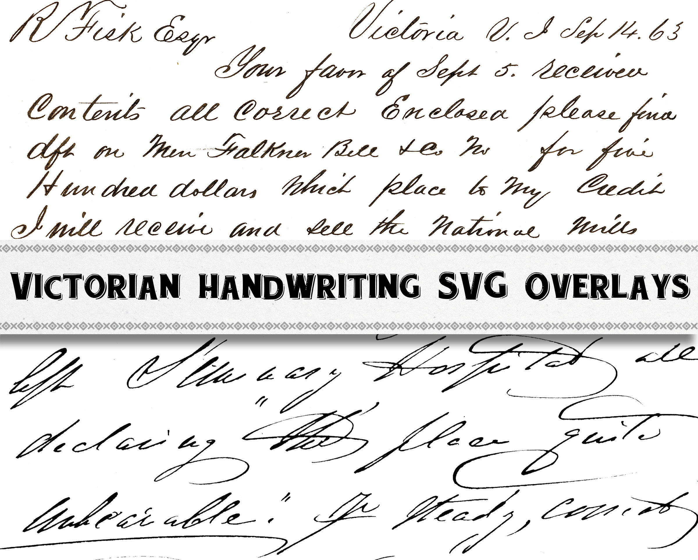 Victorian Handwriting SVG Images / Digital Download / Etsy Australia