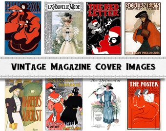 Imágenes de portada de revista vintage / Descarga digital / Uso comercial / Imágenes prediseñadas victorianas