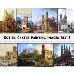 Medieval Gothic Castle Painting Images Set 2 / Digital Download / Commercial Use / Clipart