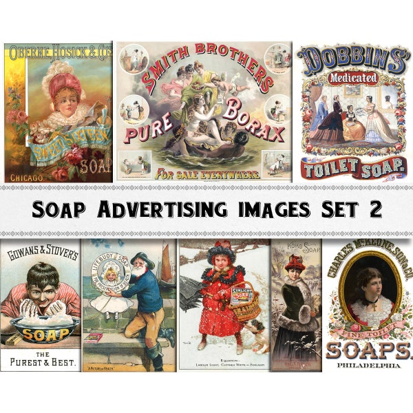 Vintage Soap Images Set 2 / Digital Download / Commercial Use / Clipart