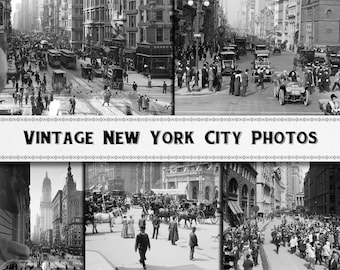 Vintage New York City Street Photographs / Digital Download / Commercial Use / Brooklyn Manhattan / Clipart Printable