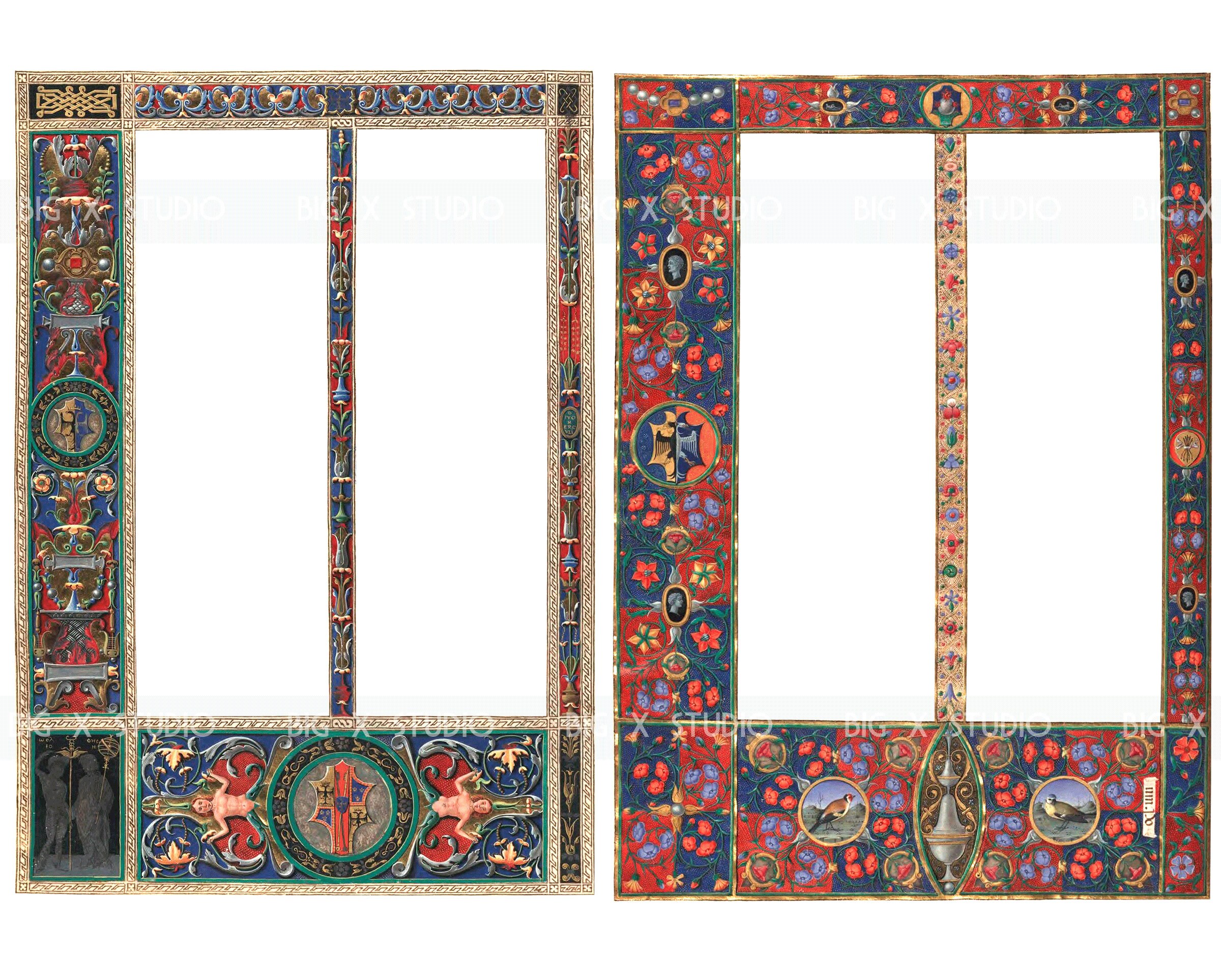 Manuscript Frame Two Column Medieval Illuminated Manuscript Frame PNG Images, Digital ...
