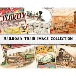 Coleção de imagens de ferrovias e trens / Coisas efêmeras ferroviárias / Uso comercial / Download digital