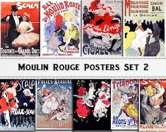 Vintage Moulin Rouge Posters Set 2: French Ephemera (Digital Download)