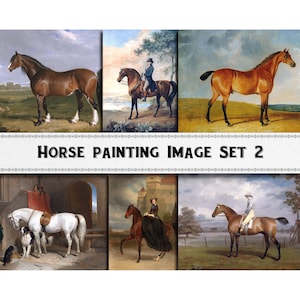 Vintage Pferde Bilder Set 2 / Reiterbilder / Kommerzielle Nutzung / Pferd Clipart