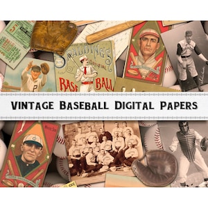 Carta digitale da baseball vintage/Sfondi per album/Diario effimero delle carte da baseball/Uso commerciale incluso