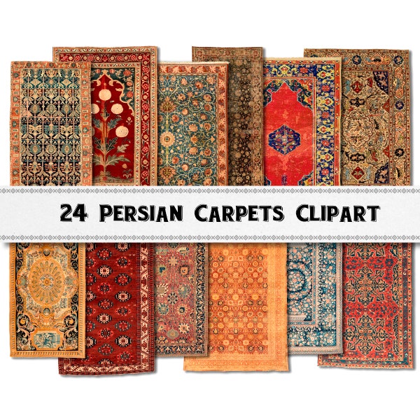 Oriental Persian Carpet Images / Digital Download / Commercial Use / Vintage Clipart PNG