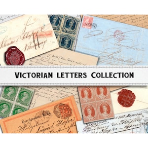 Imágenes de letras victorianas / Ephemera / Uso comercial / Sellos postales