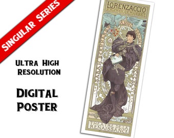 Vintage Mucha Sarah Bernhardt Poster Download / Ultra High Resolution  / Commercial Print Use