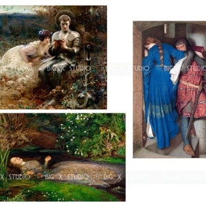 Medeltida riddare och prinsessa målade bilder / Digital nedladdning / Kommersiell användning / Clipart bild 5