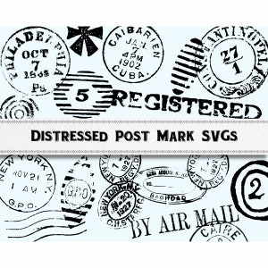 Imagens SVG de carimbo postal vintage desgastado / download digital / uso comercial / clipart de carimbo postal