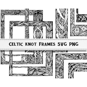 Celtic Knot Frame Border Illustrations Set 1 / Medieval Border / SVG PNG Images / Digital Download / Commercial Use / Art Nouveau