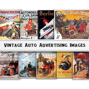 Imágenes publicitarias de coches antiguos / Descarga digital / Uso comercial / Imágenes prediseñadas automotrices