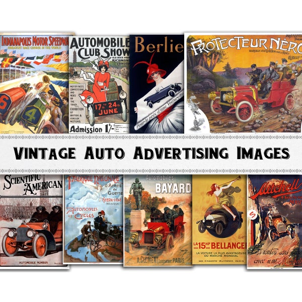 Vintage Car Advertising Images / Digital Download / Commercial Use / Automotive Clipart