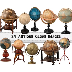 Globus Bilder / Digital Download / Kommerzielle Nutzung / Vintage Clipart PNG
