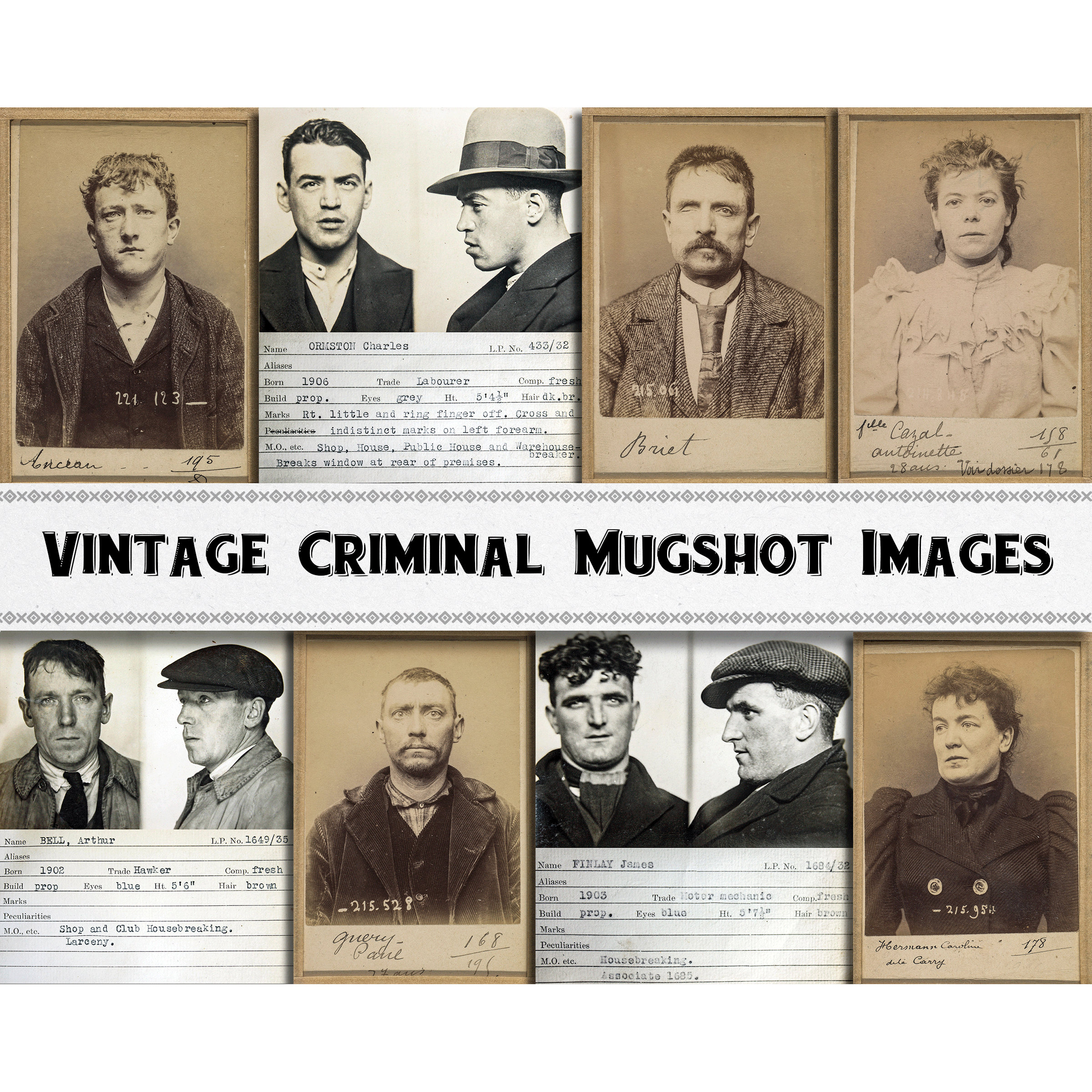 Vintage Criminal Mugshot Photographs / Digital Download / Commercial ...