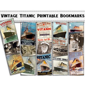 Vintage Titanic Printable Bookmarks / Digital Download / Ship Nautical Gift / Party Favors
