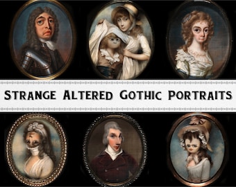 Strange Freakshow Gothic Portrait Images / Digital Download / Commercial Use / Printable Horror Clipart