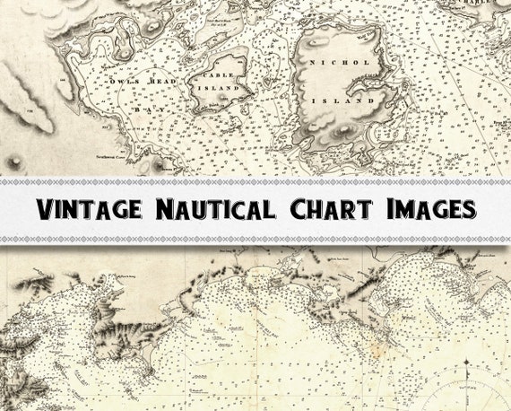 Vintage Nautical Chart Images / Coastal Maps / Digital - Etsy