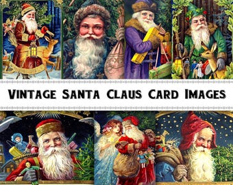 Victorian Santa Claus Card Images / Vintage Christmas Download / Commercial Use Printable