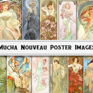 Alphonse Mucha Art Nouveau Poster Images / Digital Download / Commercial Use / Clipart DIY