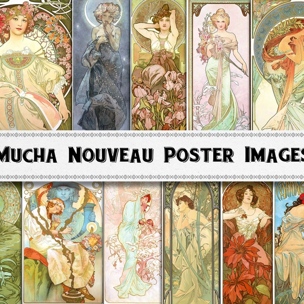 Alphonse Mucha Jugendstil Poster / Digitaler Download / Kommerzielle Nutzung / Clipart DIY