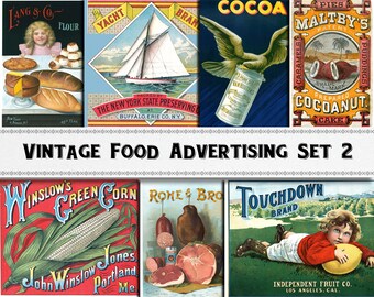 Vintage Food Advertising Images Set 2 / Digital Download / Commercial Use / Clipart DIY