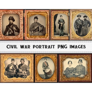 Civil War Soldier Portrait Photograph PNG Images / Digital Download / Commercial Use / Vintage Clipart Printable