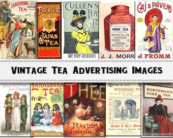 Vintage Tea Advertising Images / Victorian Ephemera / Commercial Use / Digital Download