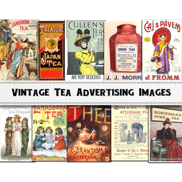 Vintage Tea Advertising Images / Victorian Ephemera / Commercial Use / Digital Download