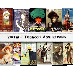 Vintage Tabak Werbung Bilder / Digital Download / Kommerzielle Nutzung / Zigarette Clipart
