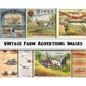 Vintage Farming Ad Image Collection / Agricultural Advertising  / Commercial Use Clipart / Digital Download