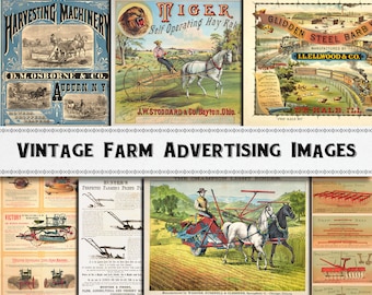 Vintage Farming Ad Image Collection / Agricultural Advertising  / Commercial Use Clipart / Digital Download