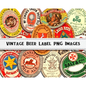 Vintage Beer Label PNG Images / Digital Download / Commercial Use / Beer Clipart