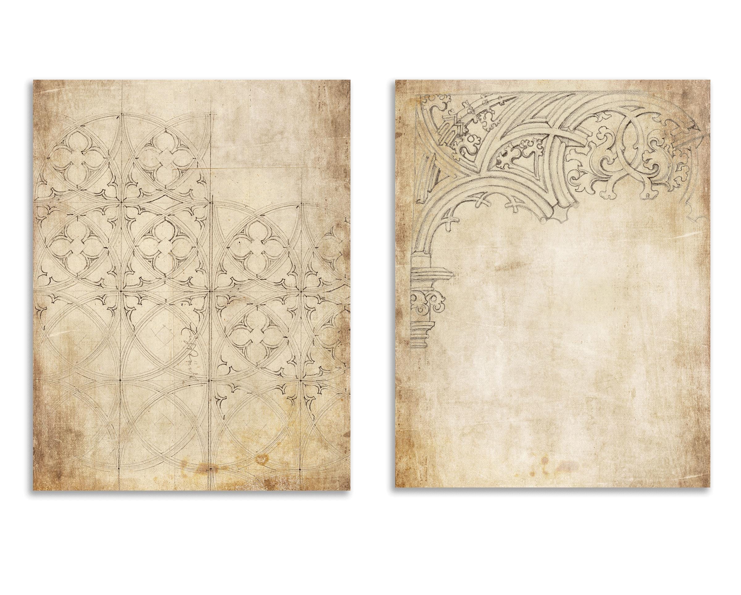 Medieval Gothic Architecture Junk Journal Page Printable Kit ...