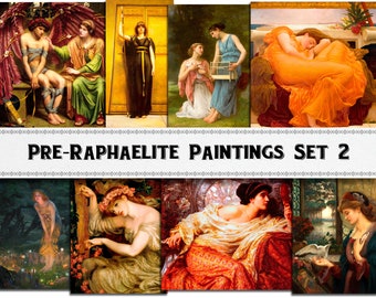 Pre-Raphaelite Painting Images Set 2 / Digital Download / Commercial Use / Clipart