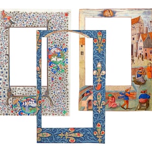Manuscript Frame Medieval Illuminated Manuscript Frame PNG Images Set 4, Digital ...