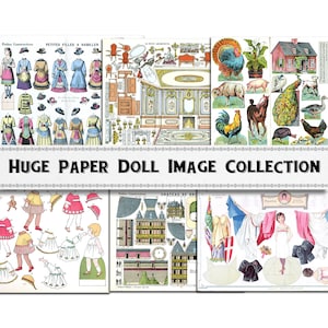 Vintage Paper Doll Image Collection / Digital Download / Commercial Use / Vintage Clipart