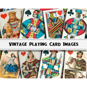 Vintage Playing Card Images/ Poker Cards / Digital Download / Ephemera / Commercial Use