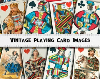 Vintage Playing Card Images/ Poker Cards / Digital Download / Ephemera / Commercial Use